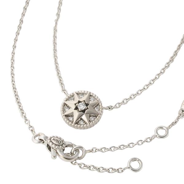 クリスチャン ディオール ダイヤモンド ローズデヴァン ネックレス JRDV95178 K18WG ...