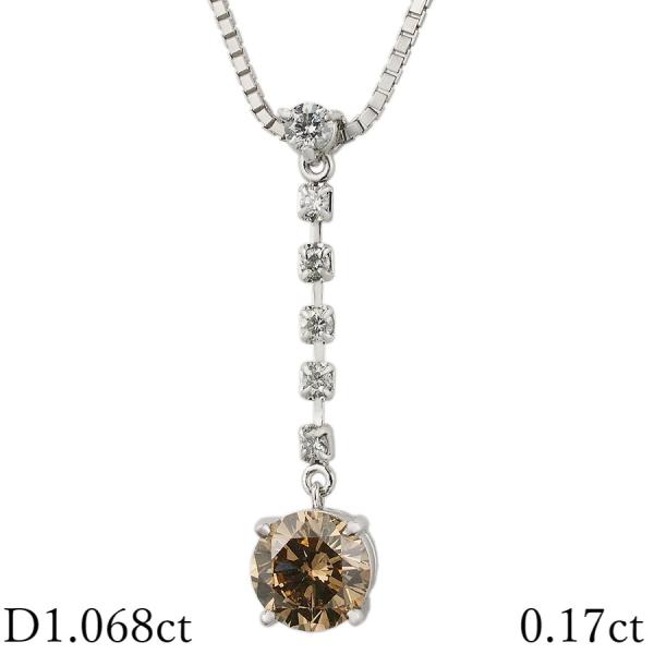 FB-SI2-G ダイヤモンド/1.068ct 0.17ct ネックレス K18WG 鑑定書付