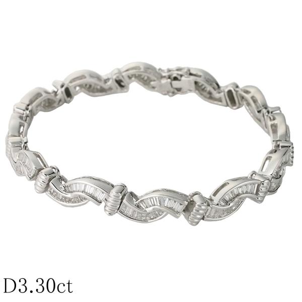 ダイヤモンド/3.30ct デザイン ブレスレット K18WG