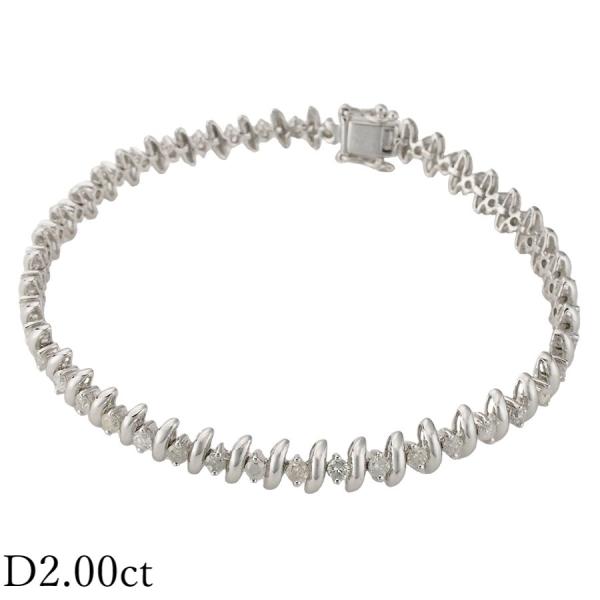 ダイヤモンド/2.00ct デザイン ブレスレット K18WG