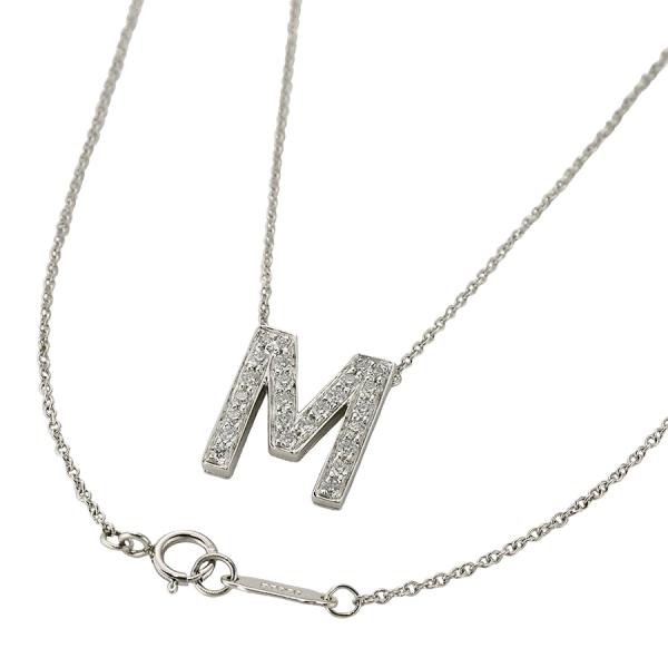 ティファニー ダイヤモンド レター イニシャルM ネックレス Pt950