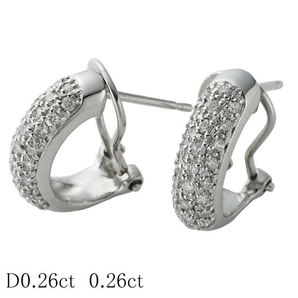 ダイヤモンド/0.26ct×2 ピアス Pt900/K14WG