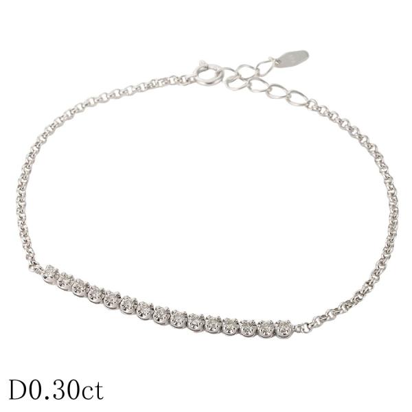 15P ダイヤモンド/0.30ct ブレスレット K18WG