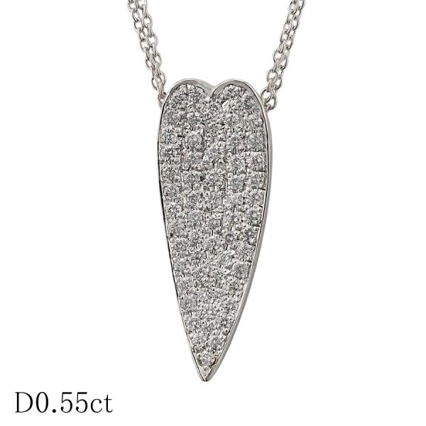 ダイヤモンド/0.55ct デザイン ネックレス K18WG