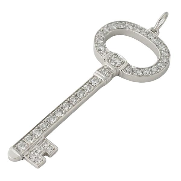 ティファニー ダイヤモンド オーバルキー ペンダントトップ Pt950 箱付