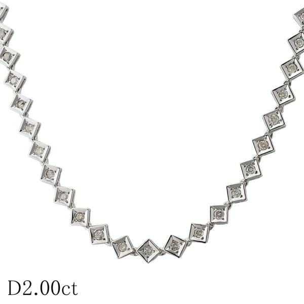 ダイヤモンド/2.00ct デザイン ネックレス K18WG