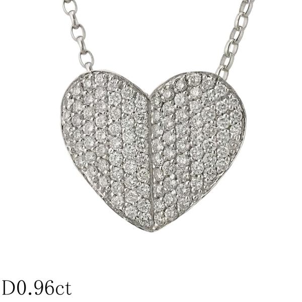 ポンテヴェキオ ダイヤモンド/0.96ct ハートモチーフ ネックレス K18WG