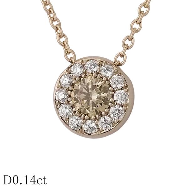 カシケイ ブラウンダイヤモンド/0.14ct サイドダイヤ/0.07ct モア ネックレス K18Y...