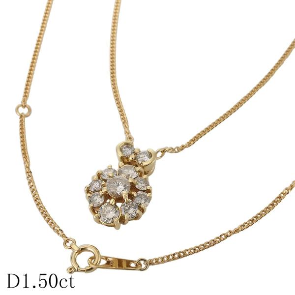 ダイヤモンド/1.50ct デザイン ネックレス K18YG