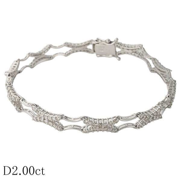 ダイヤモンド/2.00ct デザイン ブレスレット K18WG