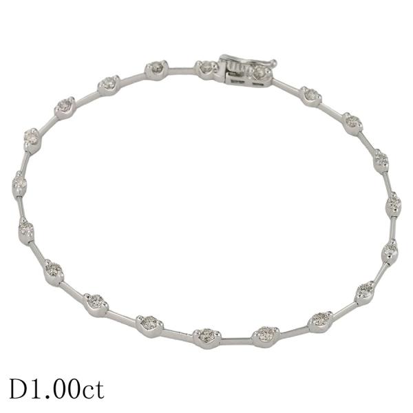 ダイヤモンド/1.00ct デザイン ブレスレット K18WG