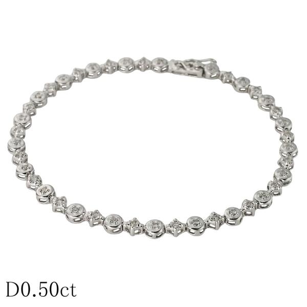 ダイヤモンド/0.50ct テニス ブレスレット K18WG