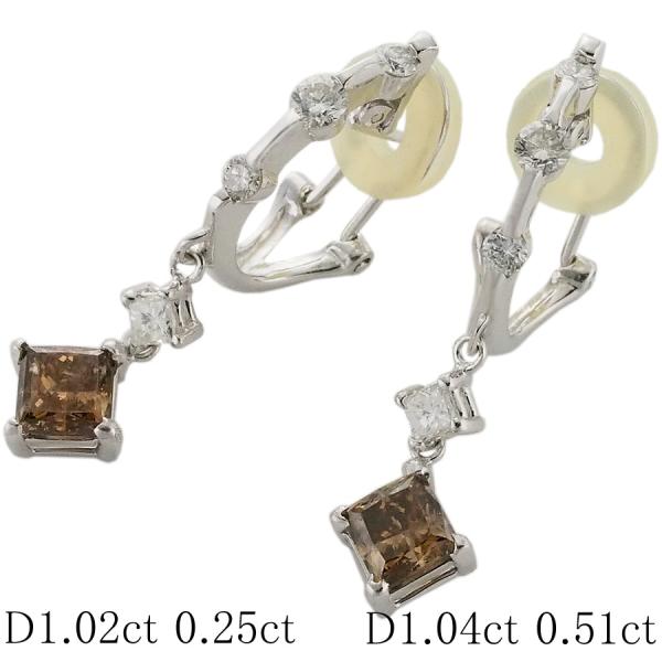 ダイヤモンド/1.02ct 1.04ct ダイヤ/0.25ct 0.51ct デザイン イヤリング ...