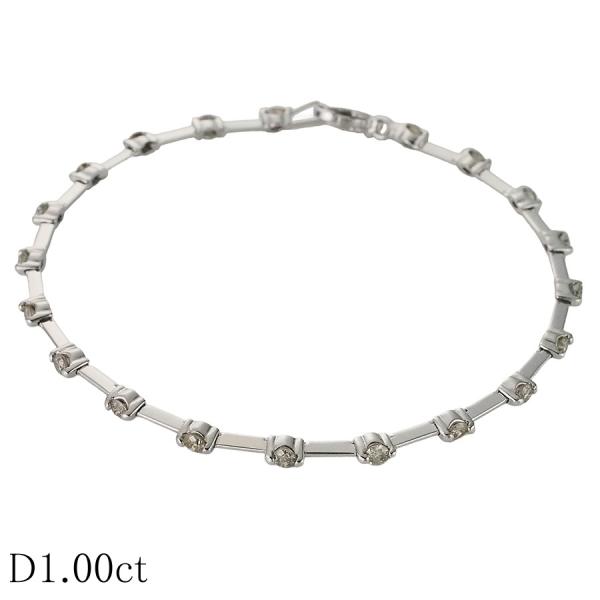ダイヤモンド/1.00ct デザイン ブレスレット K18WG