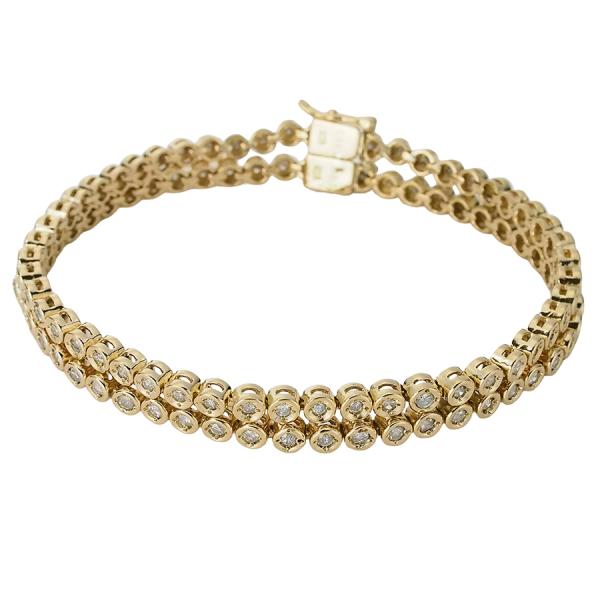 ダイヤモンド/1.01ct 1.01ct テニス ブレスレット K18YG