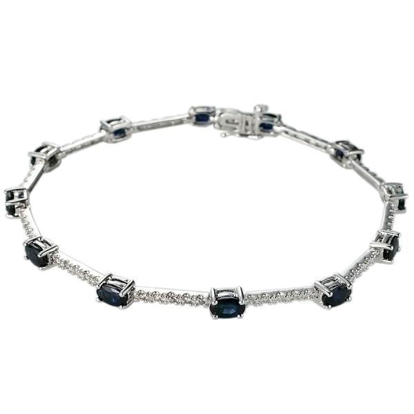 サファイア ダイヤモンド ブレスレット K14WG