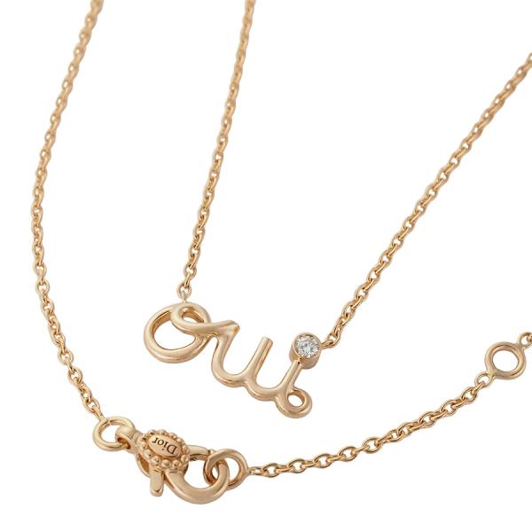 ディオール ダイヤモンド Oui ネックレス K18PG 国内正規 証明書付