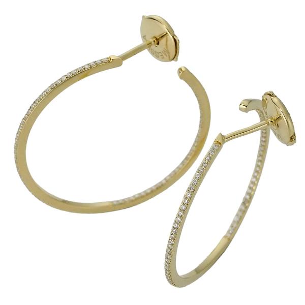 メシカ ダイヤモンド クレオール ギャツビーS ピアス K18YG 箱付 説明書付