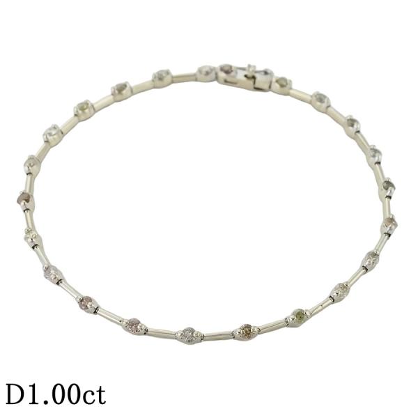 ダイヤモンド/1.00ct デザイン ブレスレット K18WG