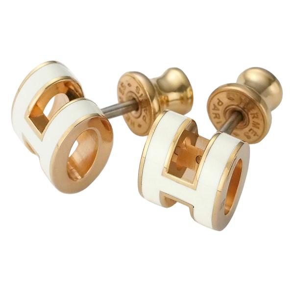 エルメス ポップアッシュ ミニ ピアス メタル ゴールデンローズ