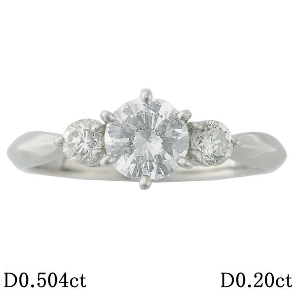 ダイヤモンド/0.504ct ダイヤ/0.20ct デザイン リング Pt900 12号