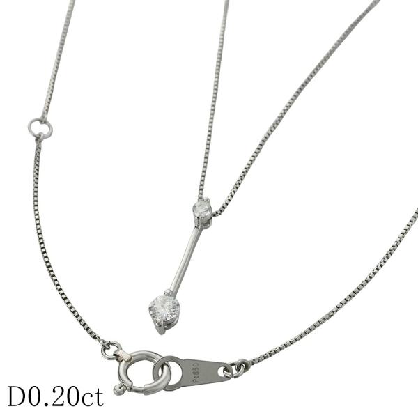 ダイヤモンド/0.20ct デザイン ネックレス Pt900 Pt850