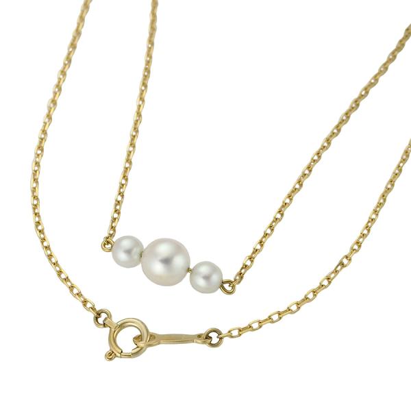 ミキモト 3パール ネックレス K18YG