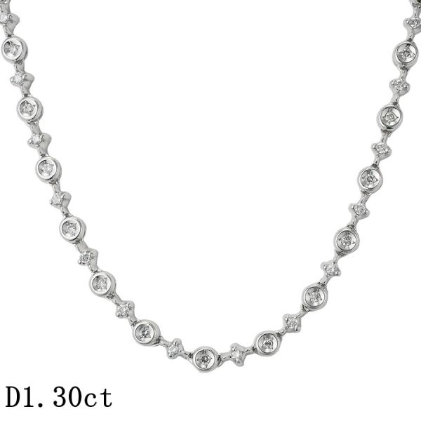 ダイヤモンド/1.30ct デザイン ネックレス K18WG