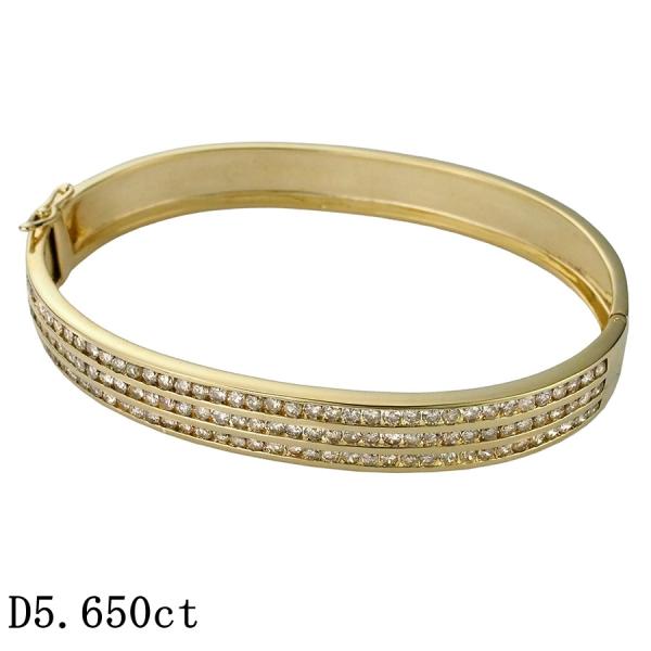 ダイヤモンド/5.650ct デザイン バングル K18YG