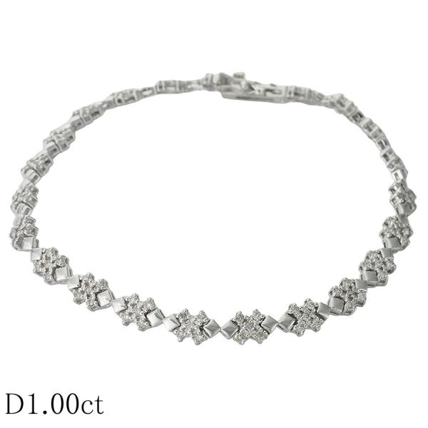 ダイヤモンド/1.00ct デザイン ブレスレット K18WG