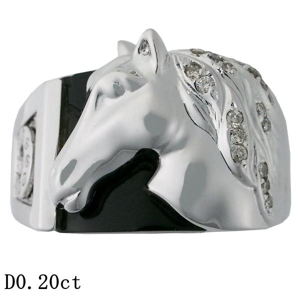 ダイヤモンド/0.20ct 印台 メンズ リング K18WG 22.5号