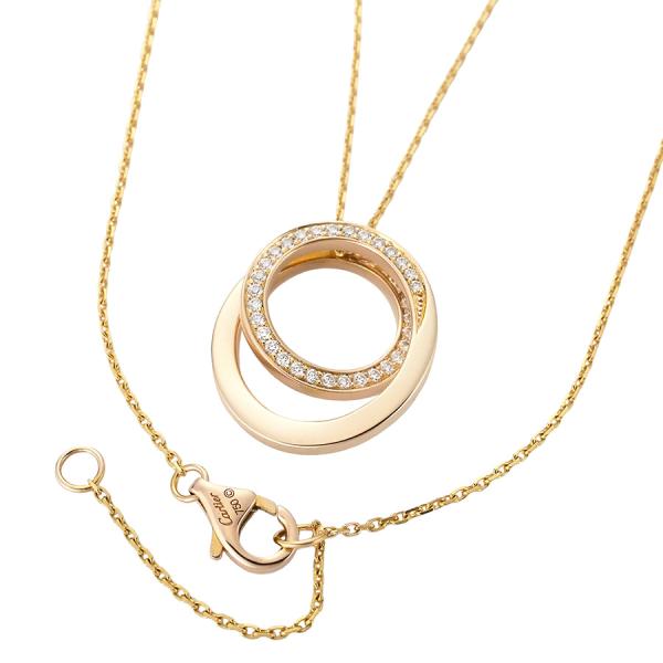 カルティエ ダイヤモンド エタンセル ネックレス K18PG /K18YG 箱付