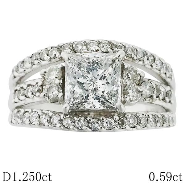 ダイヤモンド/1.250ct ダイヤ/0.59ct ダイヤ/0.05ct デザイン リング Pt90...
