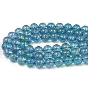 爆裂水晶 クラッククリスタル 18mm玉 一連 天然石 パワーストーン