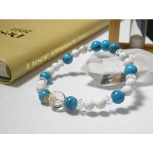 高品質 天然石 金彫り七福神 水晶 14mm クラック水晶ブレスレット