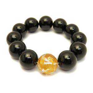 鳳凰 水晶 銀彫り 彫刻 20mm ブレスレット 天然石 パワーストーン