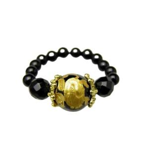 AR0005シリーズ 黒龍彫りリング・指輪 水晶 オニキス 天然石