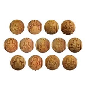 風神雷神 柘植玉 彫刻 15mm 革紐ストラップ : Imperialaura - 通販