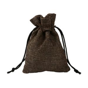 巾着袋 ラッピング袋 ダークブラウン Sサイズ 長方形 ポーチ 1枚売り