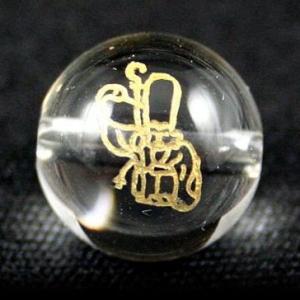 麒麟 きりん 水晶素彫り 12mm 穴あり一粒売りビーズ 天然石