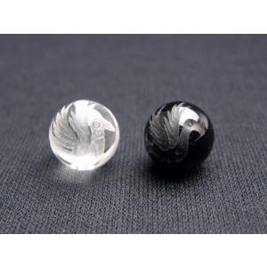 ヤタガラス 八咫烏 水晶・オニキス 素彫り12mm 穴あり一粒売りビーズ