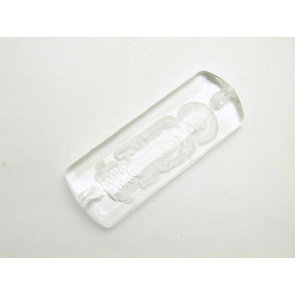 八大観音 阿弥陀如来 水晶素彫りプレート 穴あり一粒売りビーズ