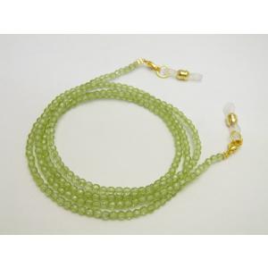 天然石のピクチャージャスパーのメガネチェーン・パワーストーンの