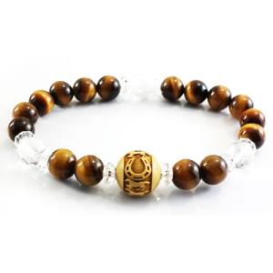 うまくいく？ 浮き彫り柘植玉ブレスレット 赤メノウ 天然石