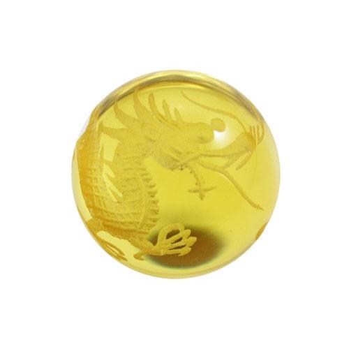 彫刻置物 丸玉 黄水晶 手彫り 龍玉 穴なし 約18mm プチギフト 転勤 退職 お礼 母の日 敬老...