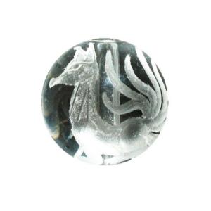 九尾の狐 手彫り玉 水晶 12mm 素彫り 彫刻 一粒売りビーズ 天然石 パワーストーン