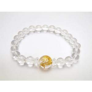 九尾の狐 手彫り玉 水晶 ラインストーン入り 12mm 彫刻 一粒売りビーズ