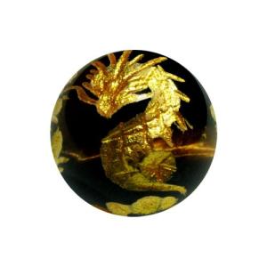 九尾の狐 手彫り玉 水晶 12mm 素彫り 彫刻 一粒売りビーズ 天然石