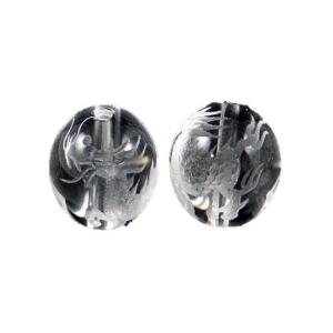 麒麟 きりん 水晶素彫り 8mm 穴あり一粒売りビーズ 天然石