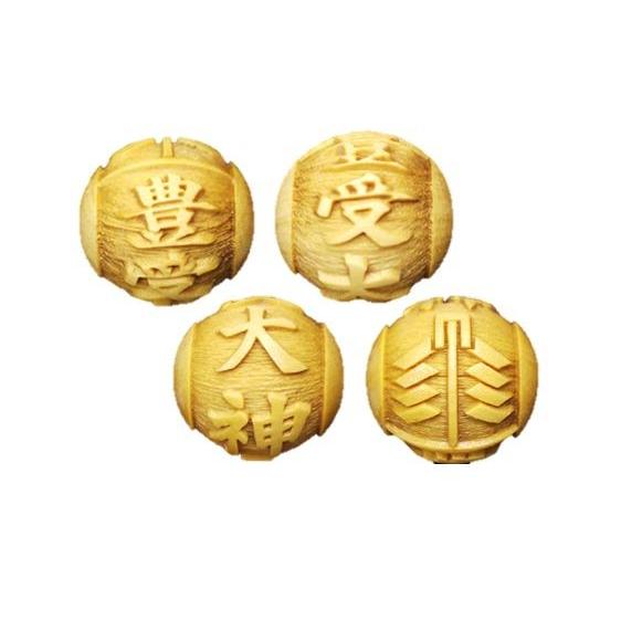 豊受大神 とようけおおかみ 柘植玉 彫刻ビーズ 横穴 15mm 穴あり一粒売りビーズ 日本の神様シリ...